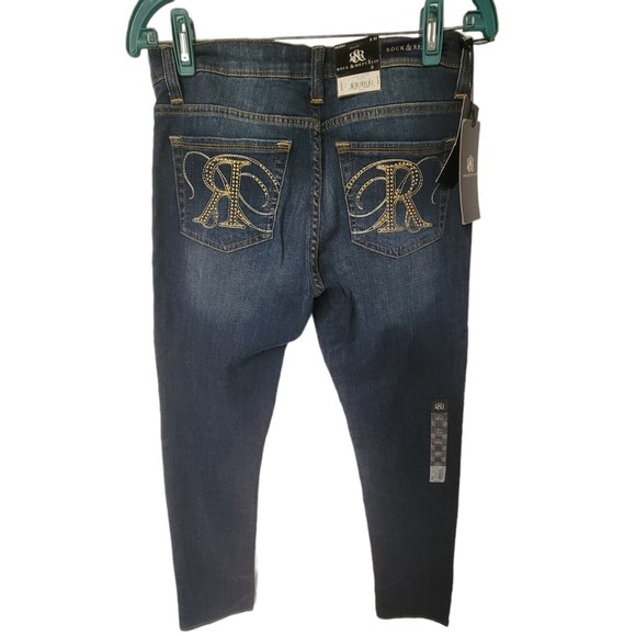ROCK & REPUBLIC Size 8 Mid Rise Skinny Berlin Jeans White Denim NWT $88‎ - Picture 5 of 9